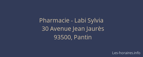 Pharmacie - Labi Sylvia