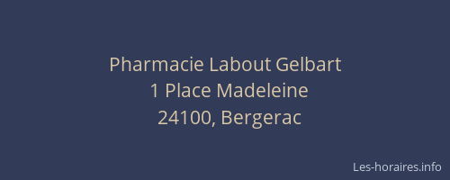 Pharmacie Labout Gelbart