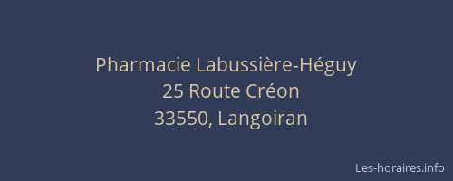 Pharmacie Labussi&egrave;re-H&eacute;guy