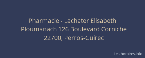 Pharmacie - Lachater Elisabeth