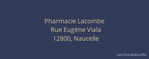 Pharmacie Lacombe