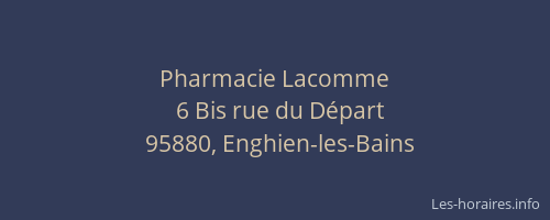 Pharmacie Lacomme