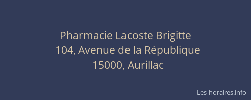 Pharmacie Lacoste Brigitte
