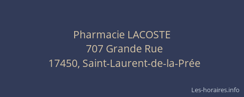 Pharmacie LACOSTE