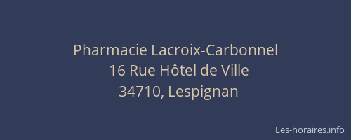 Pharmacie Lacroix-Carbonnel