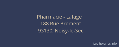 Pharmacie - Lafage