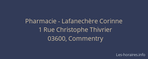 Pharmacie - Lafanechère Corinne