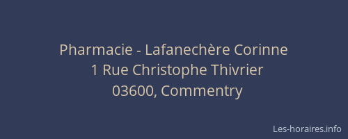 Pharmacie - Lafanechère Corinne