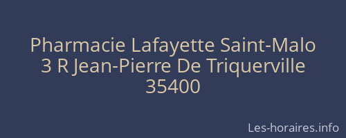 Pharmacie Lafayette Saint-Malo