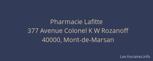 Pharmacie Lafitte