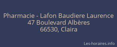 Pharmacie - Lafon Baudiere Laurence