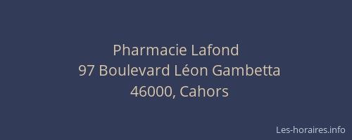 Pharmacie Lafond