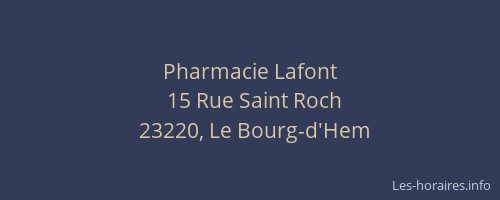 Pharmacie Lafont