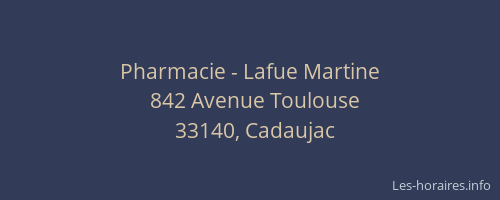 Pharmacie - Lafue Martine
