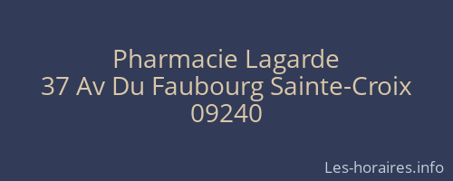 Pharmacie Lagarde