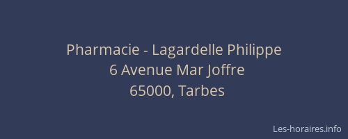 Pharmacie - Lagardelle Philippe