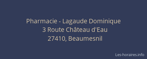 Pharmacie - Lagaude Dominique