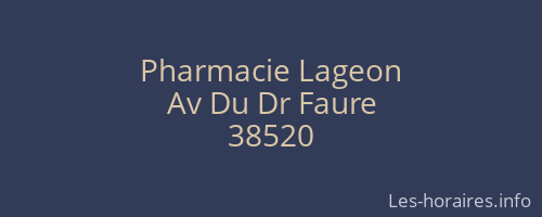 Pharmacie Lageon