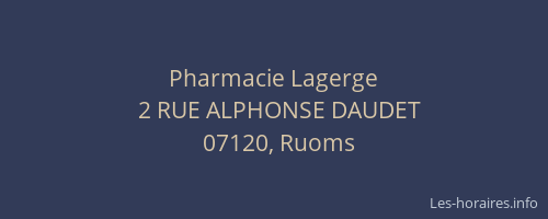 Pharmacie Lagerge