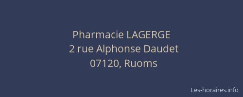 Pharmacie LAGERGE