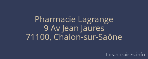 Pharmacie Lagrange