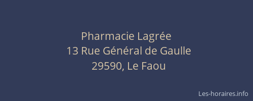 Pharmacie Lagr&eacute;e