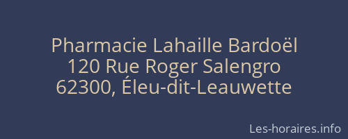 Pharmacie Lahaille Bardoël