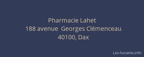 Pharmacie Lahet