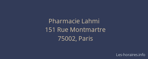 Pharmacie Lahmi
