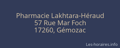 Pharmacie Lakhtara-Héraud