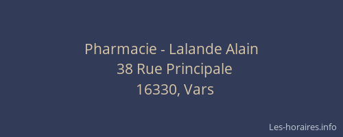 Pharmacie - Lalande Alain