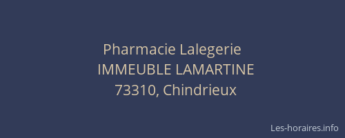 Pharmacie Lalegerie