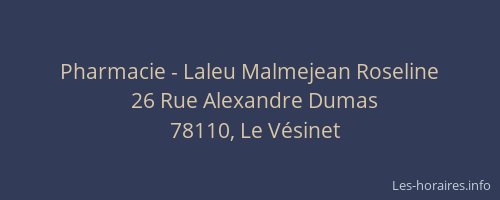 Pharmacie - Laleu Malmejean Roseline
