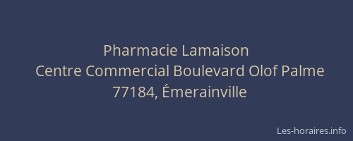 Pharmacie Lamaison
