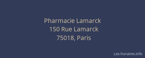 Pharmacie Lamarck