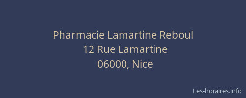 Pharmacie Lamartine Reboul