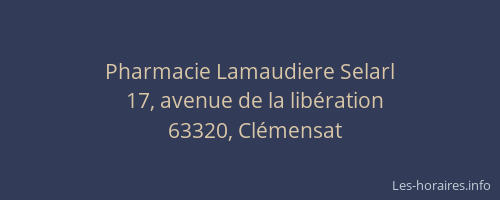 Pharmacie Lamaudiere Selarl