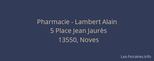 Pharmacie - Lambert Alain