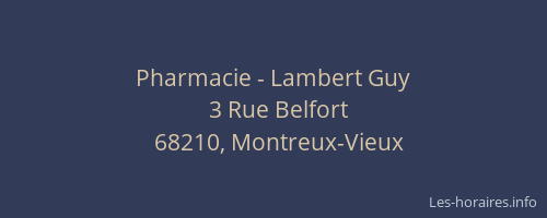Pharmacie - Lambert Guy
