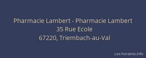 Pharmacie Lambert - Pharmacie Lambert