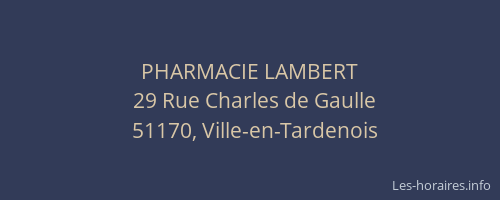 PHARMACIE LAMBERT