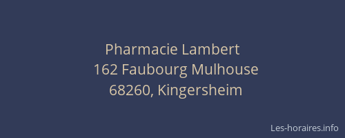 Pharmacie Lambert