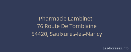 Pharmacie Lambinet