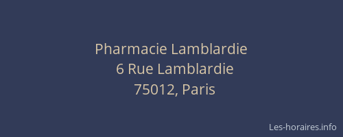 Pharmacie Lamblardie