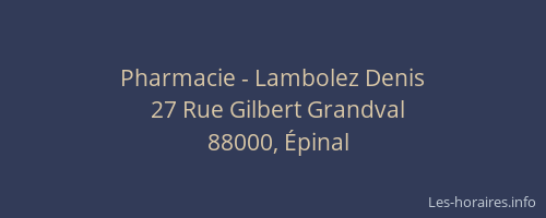 Pharmacie - Lambolez Denis