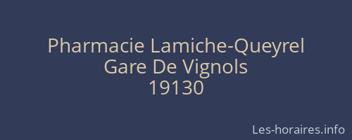 Pharmacie Lamiche-Queyrel