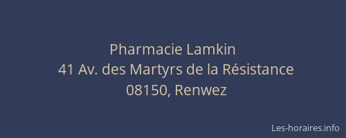 Pharmacie Lamkin