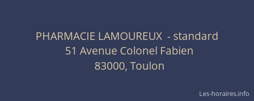 PHARMACIE LAMOUREUX  - standard