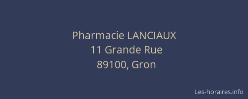 Pharmacie LANCIAUX