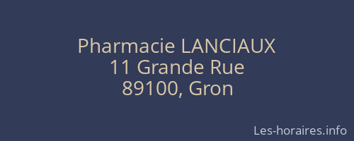 Pharmacie LANCIAUX